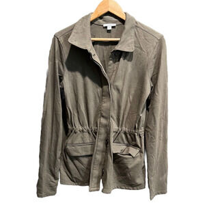 James Perse Standard Dark Green Long Sleeve Button Down Light Jacket Size‎ 2